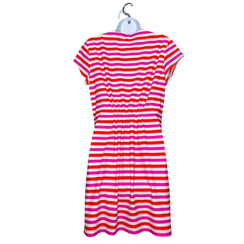 Jude Connally Laney Tunic Dress Pink Orange Stripe Resort Preppy Size L USA Made - Picture 4 of 13